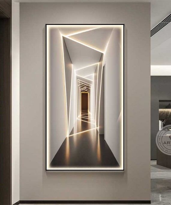 3D Effect Black Frame Modern Turkish Style New Collection With Lighting